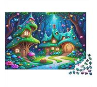 Fairy Tale Dorf Puzzle à Assemblers 1000 Pièce Recycled Magical Forest Puzzle pour Adultes Puzzle Game Props Difficile et Stimulant Fun Game 52x38cm/1000pcs