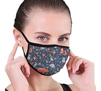 Fairy Tale Forest Animal Bear Unisexe Adult Anti Dust Cover Face Cover Mouth Cover Black
