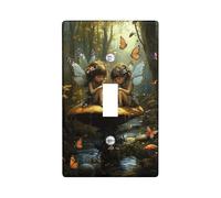 Fairy Tale - Plaque de protection pour interrupteur - Motif forêt enchantée avec papillons - Plaque murale en thermoplastique - Taille standard - Idéal pour les chambres d'enfants