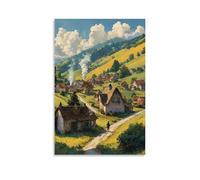 Fairy Tale Town Art Peinture Art Mural Impression d'image Moderne Décoration de chambre familiale 50 x 75 cm