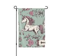Fairy Tale Unicorn03 Drapeaux de jardin double face 28 x 40 cm pour l'extérieur, drapeaux de jardin de vacances