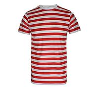 Fairy Trendz Ensemble 3 pièces pour homme et femme avec t-shirt à rayures rouges et blanches, T-shirt unisexe rouge et blanc uniquement, S