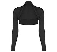 FAIRY TRENDZ LTD Boléro à manches longues pour femme ouvert sur le devant uni - Noir - 44/46