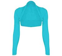 FAIRY TRENDZ LTD Boléro à manches longues pour femme ouvert sur le devant uni, turquoise, 40-42