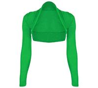 FAIRY TRENDZ LTD Boléro Boléro court à manches longues ouvert sur le devant pour femme, Vert jade, 36-38