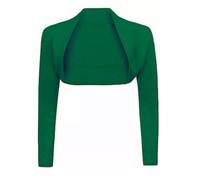 FAIRY TRENDZ LTD Boléro pour femme - Cardigan court à manches longues ouvert sur le devant, vert bouteille, 36-38