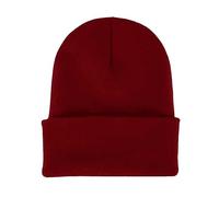 FAIRY TRENDZ LTD Bonnet d'hiver confortable respirant doux au toucher tricoté unisexe tendance en acrylique, rouge vin, taille unique