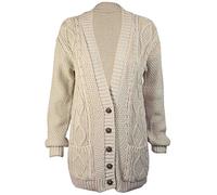 FAIRY TRENDZ LTD Cardigan en tricot torsadé à manches longues pour femme, stone, 40-42