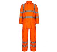 FAIRY TRENDZ LTD Combinaison de pluie imperméable haute visibilité pour homme avec veste et pantalon, Orange, M