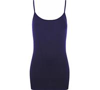 FAIRY TRENDZ LTD Débardeur uni sans manches pour femme avec encolure dégagée et col rond, bleu marine, 36-38