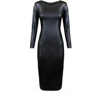 FAIRY TRENDZ LTD Flirty Wardrobe Robe patineuse moulante en PVC effet mouillé - Noir - 52-54