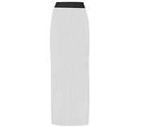 FAIRY TRENDZ LTD Jupe longue élastique unie en jersey imprimé pour femme, blanc, 52-54