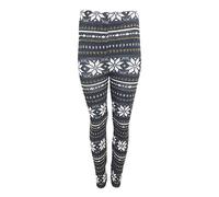 FAIRY TRENDZ LTD Legging long en tricot pour femme - Pour Noël et l'hiver, Flocon de neige tricoté anthracite, 42