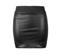 FAIRY TRENDZ LTD Mini jupe moulante en PVC stretch effet mouillé pour femme, Noir , 48-50