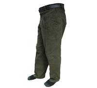 FAIRY TRENDZ LTD Pantalon de bureau en velours côtelé extensible pour homme, vert olive, 40W x 27L
