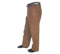 FAIRY TRENDZ LTD Pantalon en velours côtelé extensible et confortable pour homme avec poche ceinture - Marron - 52