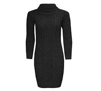 FAIRY TRENDZ LTD Robe pull à manches longues en tricot torsadé pour femme, Anthracite., 36-38