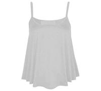 Fairy Trendz Mini débardeur sans Manches à Bretelles évasées Grande Taille, Blanc, 44-46