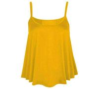 Fairy Trendz Mini débardeur sans Manches à Bretelles évasées Grande Taille, Moutarde, 36-38