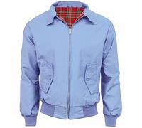 FAIRY TRENDZ Veste Harrington classique pour homme - Style rétro des années 70 - Fermeture éclair, bleu ciel, X-Large