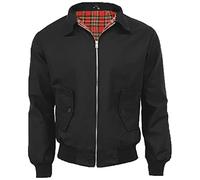 FAIRY TRENDZ Veste Harrington classique pour homme - Style rétro des années 70 - Fermeture éclair, noir, 4X-Large