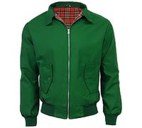 FAIRY TRENDZ Veste Harrington classique pour homme - Style rétro des années 70 - Fermeture éclair, vert bouteille, 3X-Large