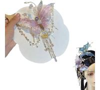 Fairy Wing Hair Clip, Large Fairy Wing Hairs Clips, 3D Moving Wings Hair Clips, Butterfly & Beaded Design Hairs Claws for Hairstyles (Pink)