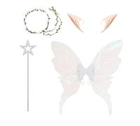 Fairy Wings - Butterfly Wings for Women Girls, Angel Fairy Wngs for Halloween Cosplay, 4 pièces avec bandeau | Accessoires immersifs de vacances adaptés à la peau pour les adultes filles filles petit