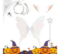 Fairy Wings Costume Set, Angel Wings with Shoulder Straps, 1 Pair, Skin-Friendly Lightweight Design for Halloween Cosplay, Immersive Dress-Up Accessory Women Adults Girls Sisters Mother Wife Parties