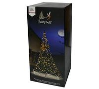 Fairybell Sapin de Noël à LED pour l'extérieur - 4 mètres - 640 LED - Sapin de Noël avec mât de drapeau - Blanc chaud