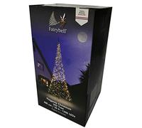 Fairybell Sapin de Noël à LED pour l'extérieur - 6 mètres - 1200 LEDs - Sapin de Noël dans Un mât de Drapeau - Blanc Chaud avec Twinkle - mât Non Compris