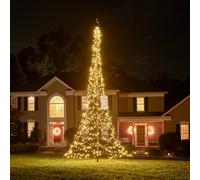 Fairybell Sapin de Noël à LED pour l'extérieur - 6 mètres - 900 LEDs - Sapin de Noël dans Un mât de Drapeau - Blanc Chaud - mât Non Compris