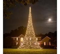 Fairybell Sapin de Noël à LED pour l'extérieur dans le mât de drapeau (12 mètres - 4000 LED, Blanc chaud)