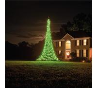 Fairybell Sapin de Noël LED d'extérieur - 4 m - 864 LED - Arbre de Noël avec mât de drapeau - Smart Magic - Contrôle par application