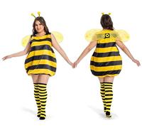 Fairycos Costume d'abeille adulte pour femme - Grandes tailles 58 à 60 - Costume de carnaval pour femme