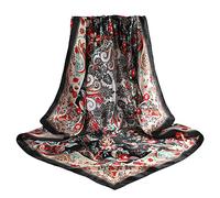 FAIRYGATE Bandanas Vintage Écharpes à Pois Carrés Pour Femmes 35.4'' x 35.4'' en Soie Comme un Foulard 91018