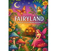 Fairyland Adult Coloring Book: Relaxing Fairy Coloring Pages Featuring Magical Creatures, Woodland Cottages, Mushrooms, Butterflies & Fantasy Landscapes for Stress Relief and Creativity