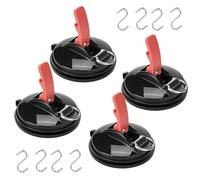 FairyPeach 4 Pièces Ancre à Ventouse, Crochets Ventouse, Crochet Ventouse de Camping, Crochet Auvent Camping Car, Forte Fixation à Ventouses, Mini Ventouse Carrosserie, Ventouses Vitres