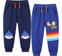 FAIRYRAIN Lot de 2 pantalons de jogging pour enfant - Motif caricature - Pour garçon, Pants#yo, 7 ans