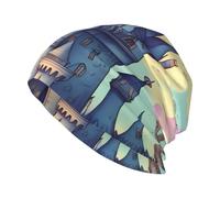 Fairytale Castle Chapeaux tricotés pour adultes - Pour l'automne et l'hiver - Pour le ski, la randonnée - Noir