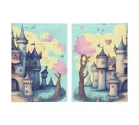 Fairytale Castle Passport Card Holder Travel Passport Covers Case PU Passport Book Cover Passport Wallet Cover Passport Wallet Cover Case Passport Protective Cover Unisex Passport Protector Style,