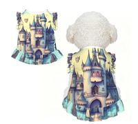 Fairytale Castle Robe pour petit chien - Joli jupon à manches flottantes pour chiot - Tenue d'été pour chihuahua, yorkshire, chat