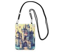 Fairytale Castle Sac à bandoulière pour téléphone portable et femme - Étanche - Mini sac à main pour téléphone portable - Petit sac à bandoulière avec sangle réglable - Pochette de voyage pour
