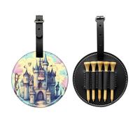 Fairytale Castle Sac de rangement multifonction pour tee de golf pour homme, matériau PU durable Noir