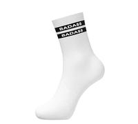 Fairytale Creations BADASS Chaussettes pour femme Taille 36-40 - Chaussettes pour femmes fortes | BADA$$ Chaussettes avec inscription en allemand pour le quotidien, cadeau et mode, Blanc., 38-42