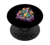 Fairytale DJ Dragon avec Casque Audio PopSockets PopGrip Adhésif
