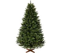 FAIRYTREES Sapin de Noël Artificiel, Nordmann Premium 150 cm, Éléments naturels moulés par Injection, Fabriqué en UE Support en Bois