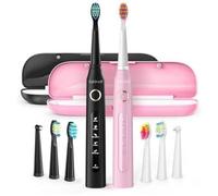 Fairywill Sonic Toothbrushes With Head Set And Case Fw-507 (Black And