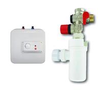 FAIS 15U FR EU, Chauffe-eau électrique sous évier 15 Litres, 1500W - Facile à Installer & COMAP Groupe de sécurité 889 3/4" (20x27) droit NF avec siphon d'évacuation