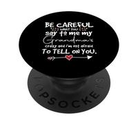 Fais Attention à ce Que tu me dis : « La Famille est Folle de Grand-mère » PopSockets PopGrip Adhésif